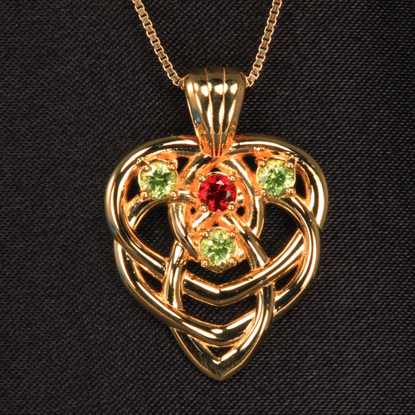 Celtic Mothers Birthstone Pendant 4 Stone MothersFamilyRings