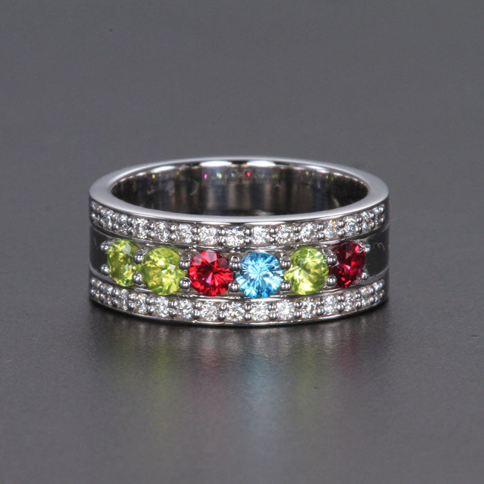 Mother's Day Gift Gemstone Rings Family Ring - Etsy Australia | Initial ring,  Custom stamped ring, Family rings
