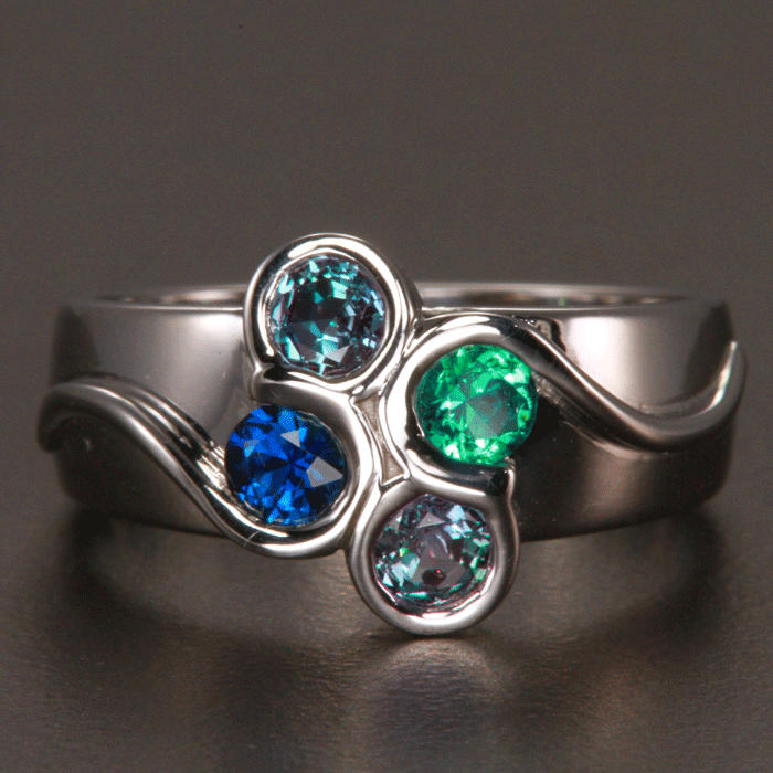 Larger Round Fine Natural Gem Mothers Ring MothersFamilyRings