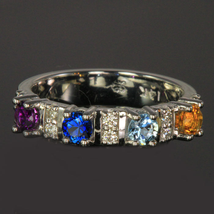 Our Most Popular Mothers ring with Four Larger 3.5 mm Gems by Christopher Michael*