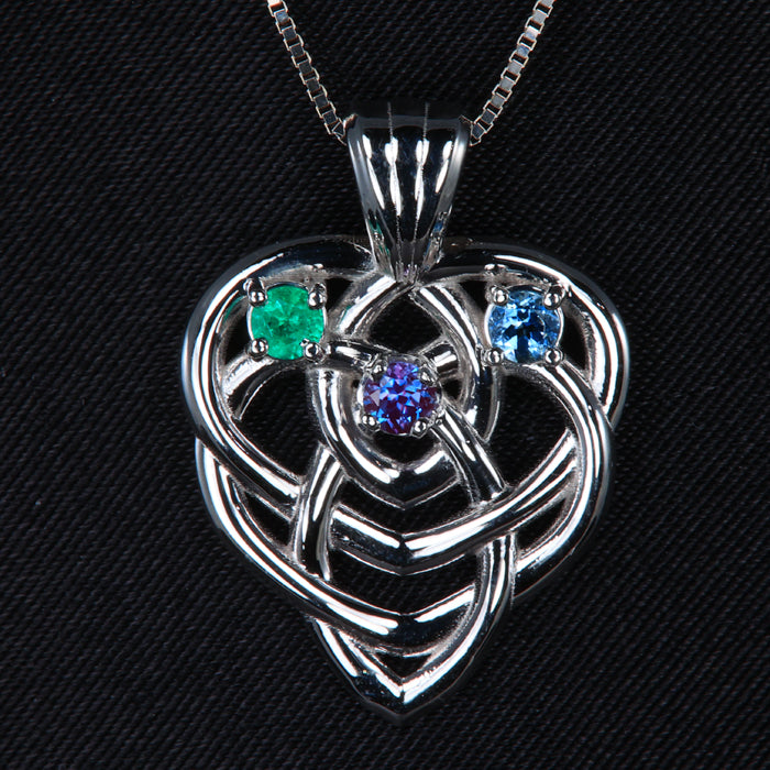 August Celtic Birthstone Pendant Necklace, Peridot & Sterling Silver,  Trinity Knot Design – Celtic Lands