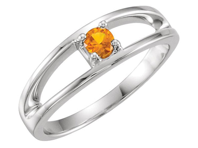One Birthstone Split Shank Mothers Ring* - MothersFamilyRings.com