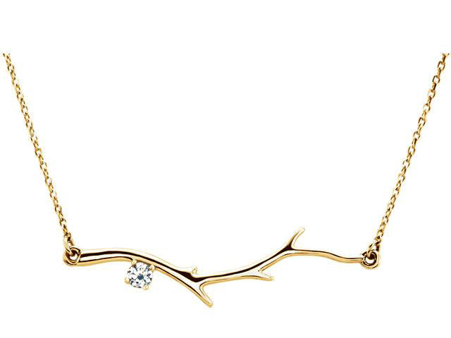 One Stone Family Branch Necklace - mothers family rings