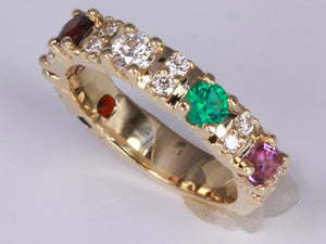 Our Most Popular Mothers ring with Six Larger 3.5 mm Gems by Christopher Michael - mothers family rings