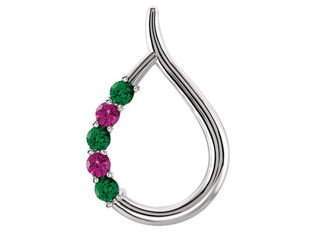 Teardrop Mothers Pendant with 5 Natural Gemstones - mothers family rings