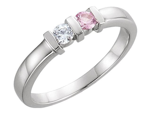 Two Birthstone Channel Set Mothers Ring MothersFamilyRings
