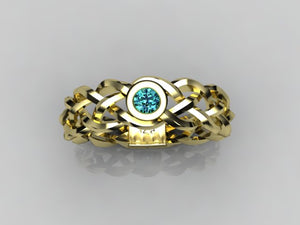 Custom Designed by Christopher Michael Mothers Ring With One Bezeled 3mm Birthstones*