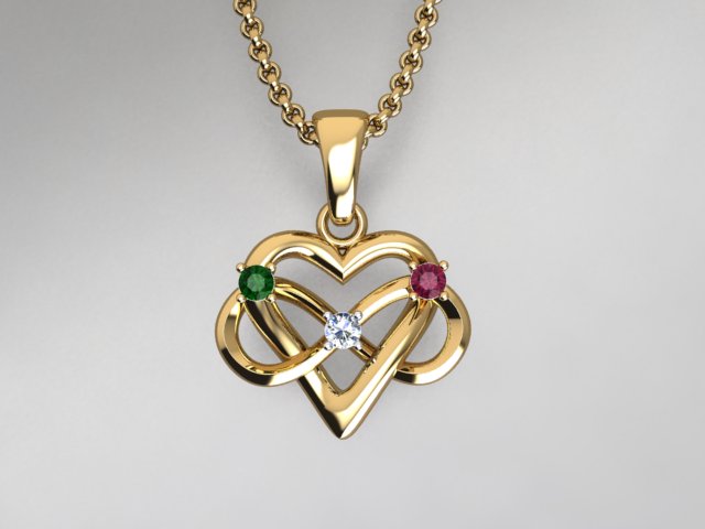 3 Stone Infinity Mother&#39;s Pendant* Christopher Michael Design