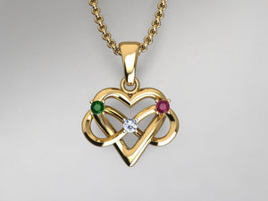3 Stone Infinity Mother's Pendant* Christopher Michael Design