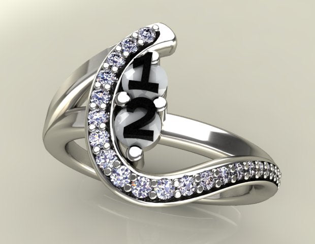 Two Birthstone Custom Mothers Ring With Fine Cut Diamonds* by Christopher Michael