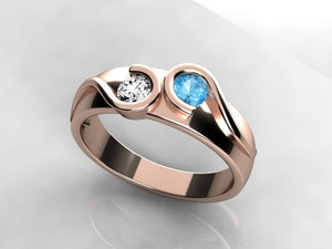 Larger Round Fine Natural Two Birthstone Mothers Ring* designed by Christopher Michael