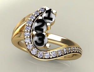 Three Birthstone Custom Mothers Ring With Fine Cut Diamonds* by Christopher Michael