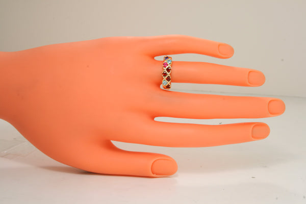 Eight Birthstone Weave Mothers Ring* - MothersFamilyRings.com