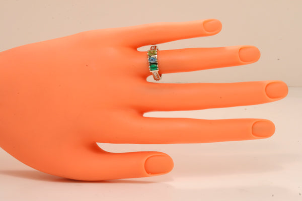 Exquisite Three Stone Oval Mothers Ring with Diamonds* Designed by Christopher Michael - MothersFamilyRings.com