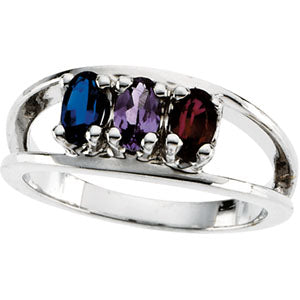 Three Stone Oval Mothers Ring* - MothersFamilyRings.com