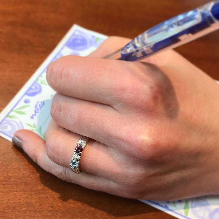 3 Birthstone Christopher Michael Designed Mothers Ring with Fine Diamonds* - MothersFamilyRings.com