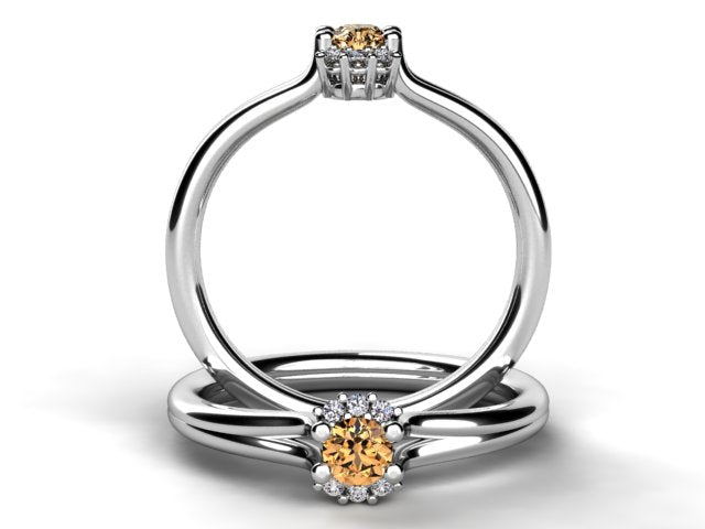 Mother&#39;s Ring With Fine Diamond and One Natural Birthstones* designed by Christopher Michael