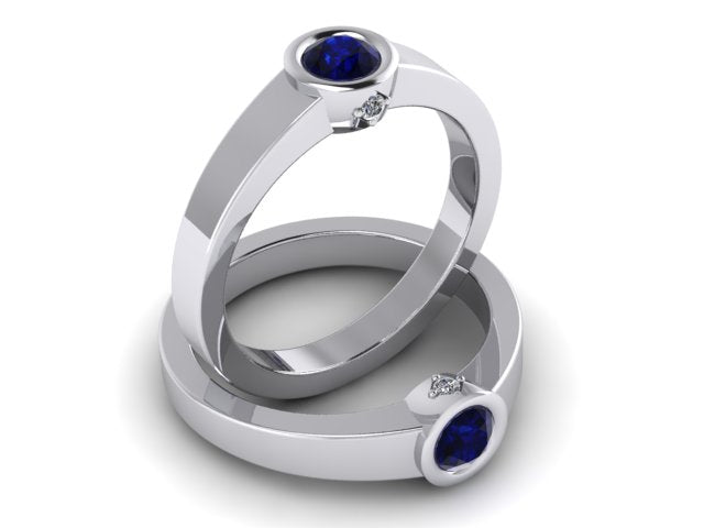 Christopher Michael Design with 1 Bezel Set Gemstones and Diamonds