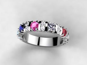 Our Most Popular Mothers ring with Five Larger 3.5 mm Gems by Christopher Michael*