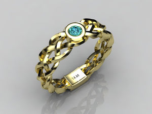 Custom Designed by Christopher Michael Mothers Ring With One Bezeled 3mm Birthstones*