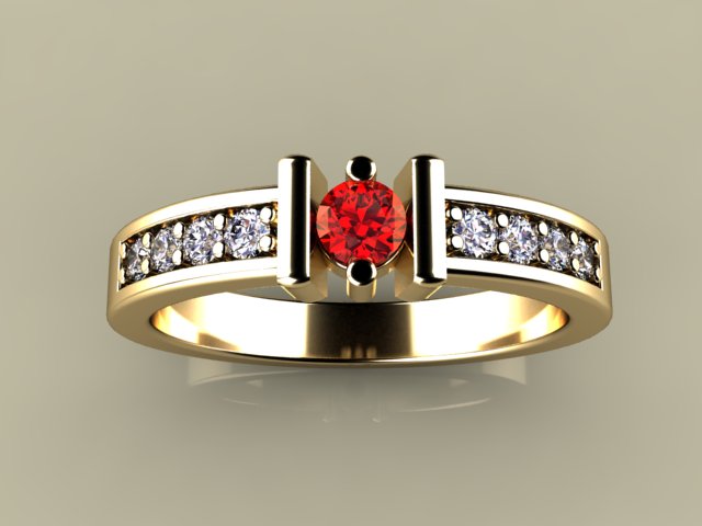 Original Christopher Michael Designed One Birthstone Mothers Ring With Fine Cut Diamonds*