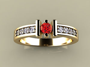 Original Christopher Michael Designed One Birthstone Mothers Ring With Fine Cut Diamonds*