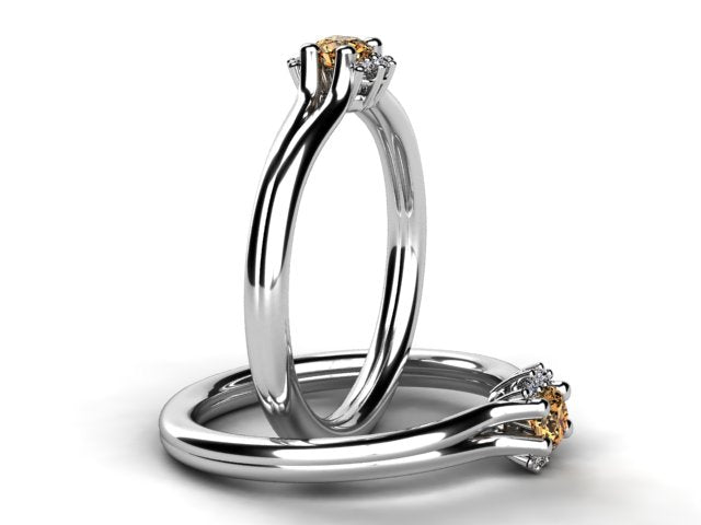 Mother&#39;s Ring With Fine Diamond and One Natural Birthstones* designed by Christopher Michael