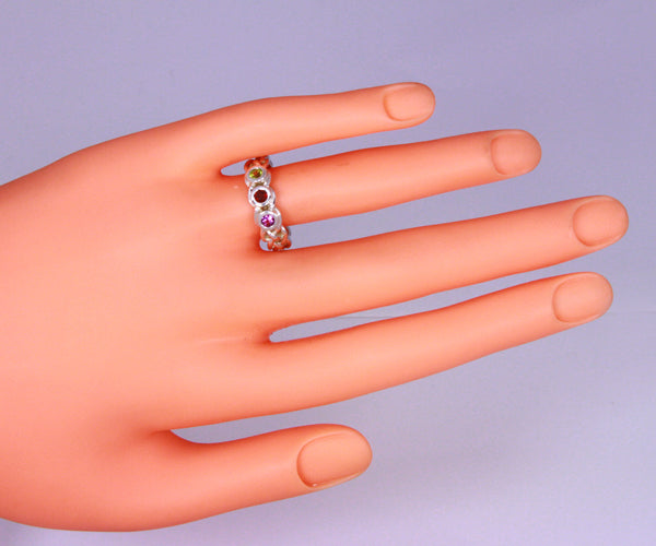 Custom Designed by Christopher Michael Mothers Ring With Three Bezeled 3mm Birthstones*