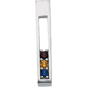 3 Stone Modern Mother's Pendant with Balanced Framework*