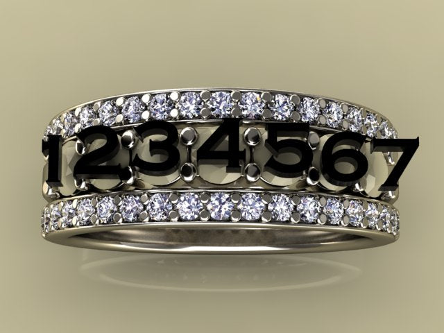 7 Birthstones Mothers Ring Flanked with Fine Diamond* Christopher Michael Design - MothersFamilyRings.com