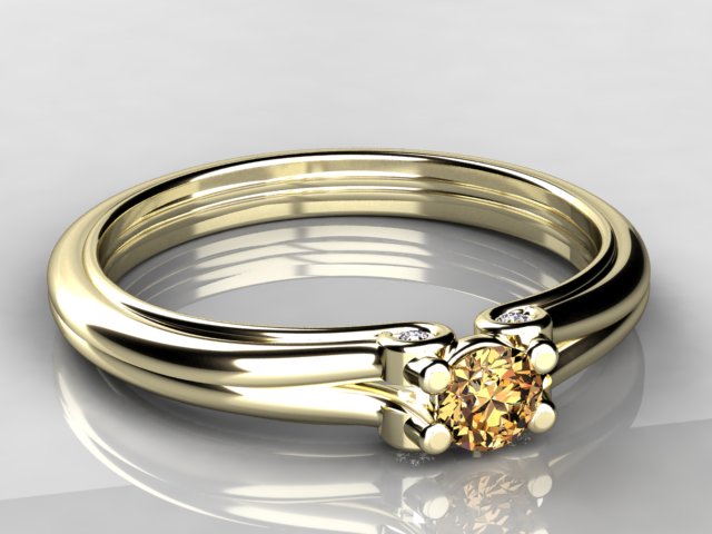 Larger 3.5 mm One Birthstones Mothers Ring by Christopher Michael With Diamond Accent*