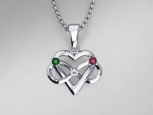 3 Stone Infinity Mother's Pendant* Christopher Michael Design
