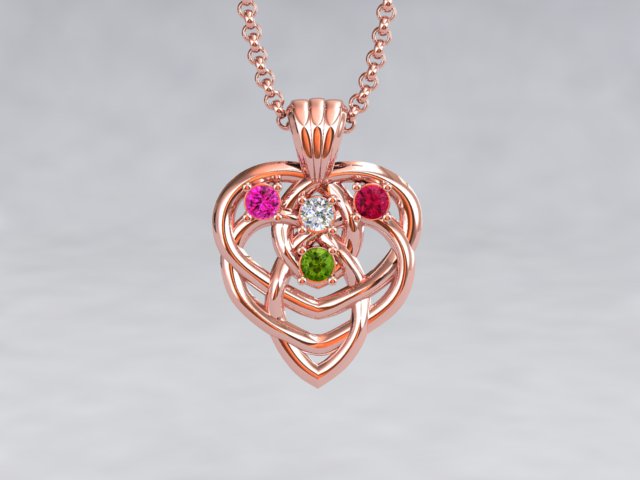 Celtic Mothers Birthstone Pendant 4 Stone* Christopher Michael Design