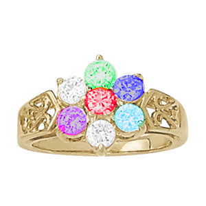 Six Children With Mothers Birthstone, Mother and Child Ring - MothersFamilyRings.com