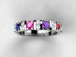 Our Most Popular Mothers ring with Four Larger 3.5 mm Gems by Christopher Michael*
