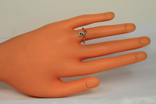 Curled Two Birthstone Mother Ring with Diamond* Christopher Michael Design - MothersFamilyRings.com