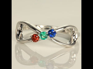 3 Stone Infinity Mothers Ring