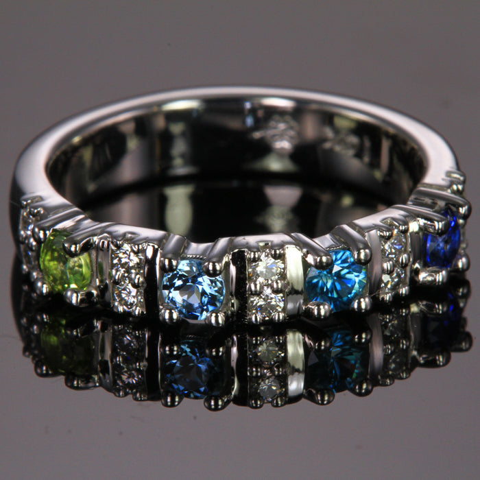 4 Birthstone Christopher Michael Designed Mothers Ring with Fine Diamonds* - MothersFamilyRings.com